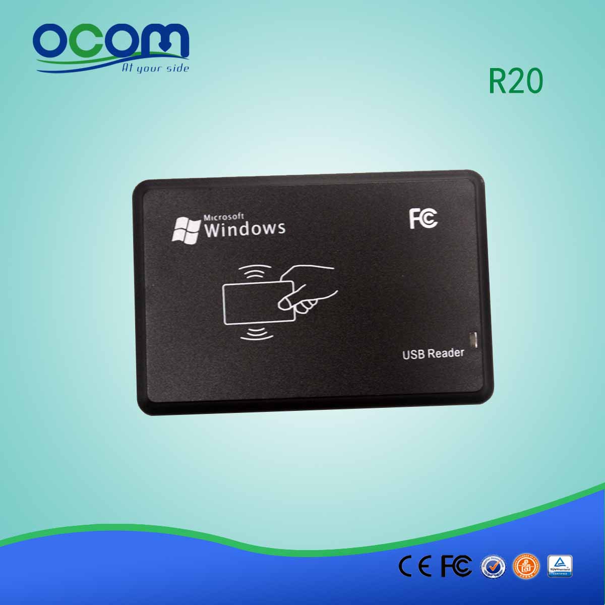 Αναγνώστης κάρτας έξυπνης κάρτας OCOM-R20 RFID USB Plug and Play USB / PS2 / RS232 θύρα