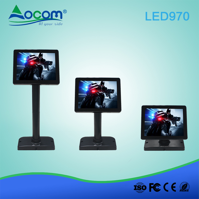 OCPD-LED970 9,7-дюймовый настольный POS светодиодный сенсорный монитор Pole Дисплей клиента