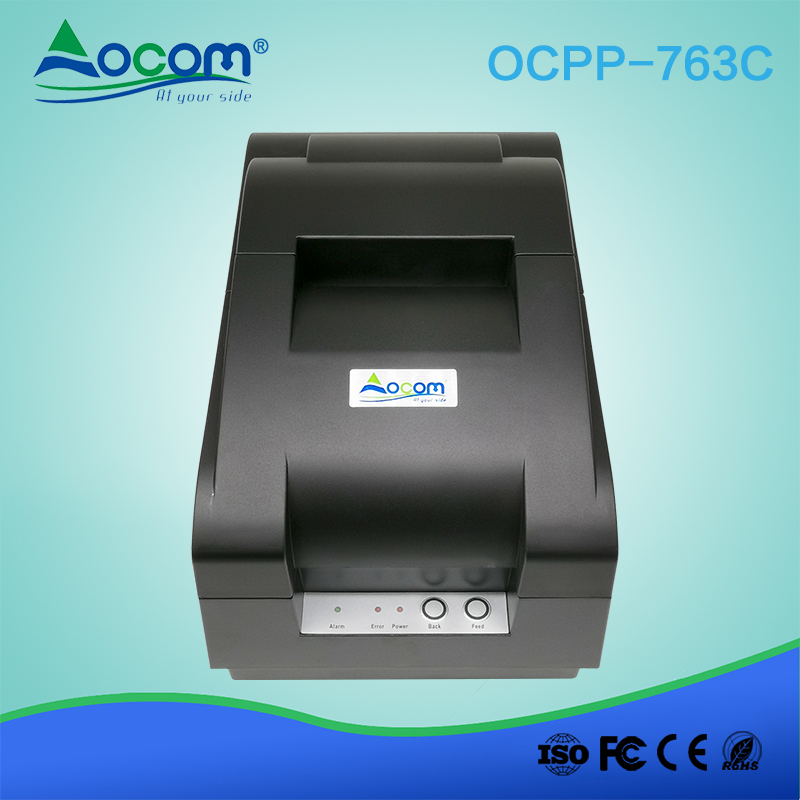 OCPP -763C Impresora de recibos de facturas con cortador automático de supermercados Impresora de matriz de puntos de 76 mm con cinta