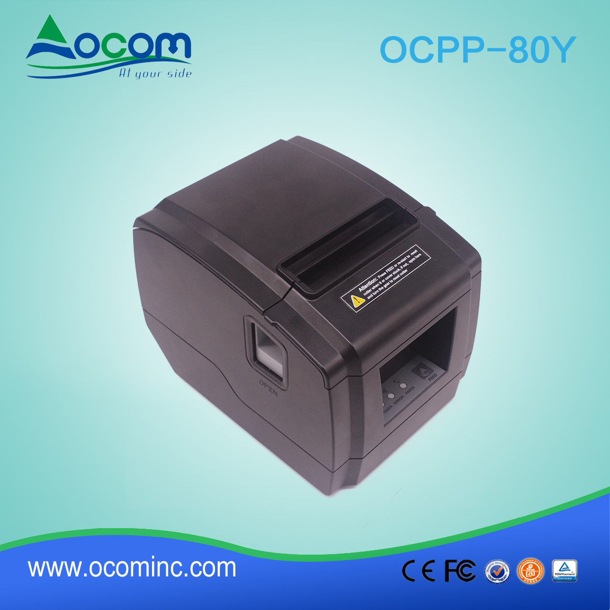 OCPP-80Y-Impresora de recibos de POS con cortador automático de bajo costo de 3 "