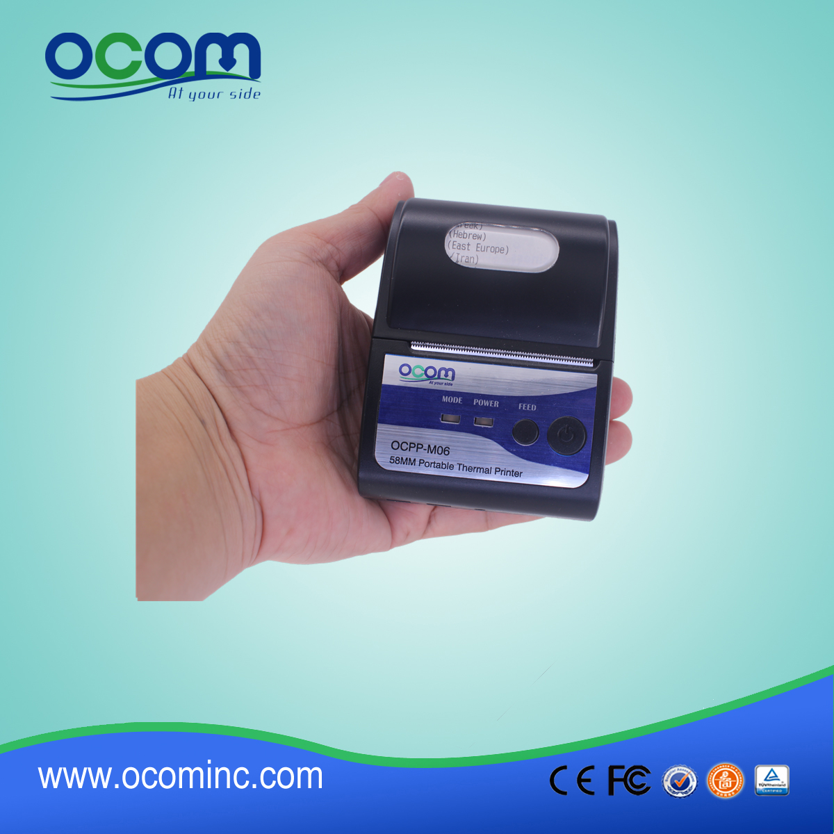 OCPP -M06 Εκτυπωτής θερμικής απόδειξης μίνι και μπλε Bluetooth