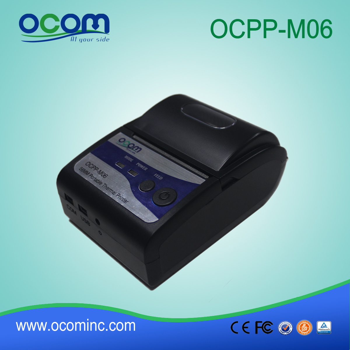 (OCPP-M06) Chine OCOM bonne 58mm de vente portable Bluetooth imprimante thermique portable