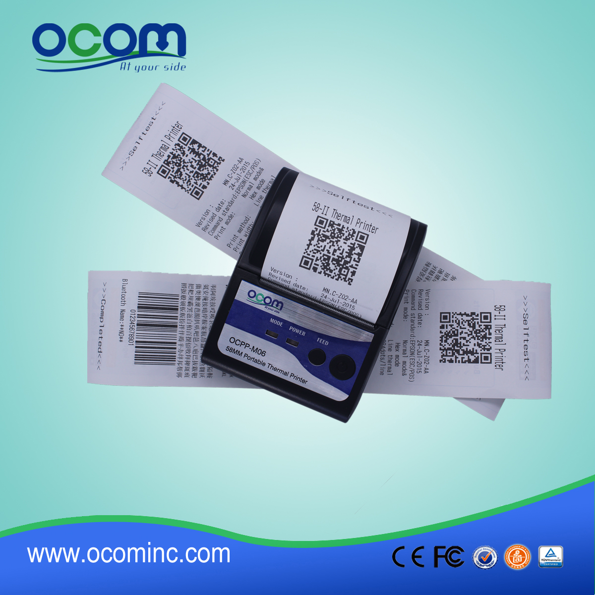 (OCPP-M06) Impresora portátil de China fábrica OCOM bluetooth, mini impresora portátil