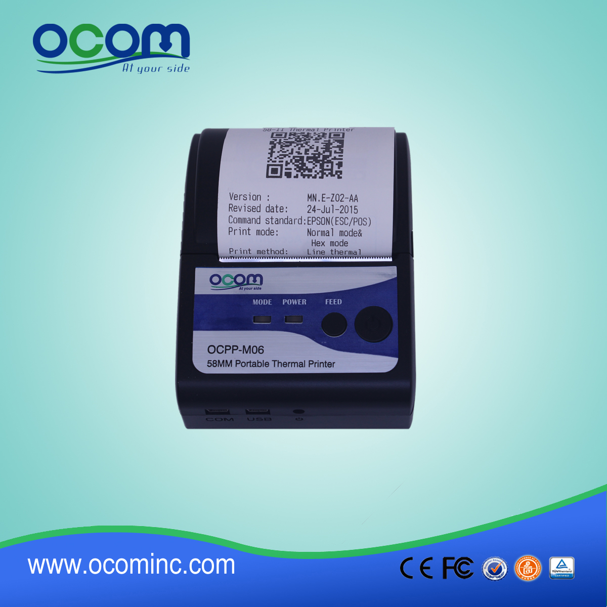 (OCPP-M06) OCOM ζεστό πώλησης φθηνά android εκτυπωτή bluetooth pos