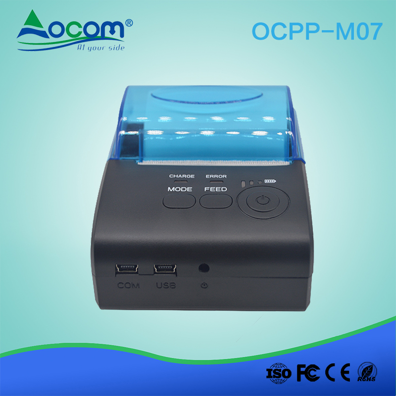 Mini impresora térmica de recibos OCPP-M07 de 58 mm con soporte de rollo de papel grande e indicador de potencia Satus