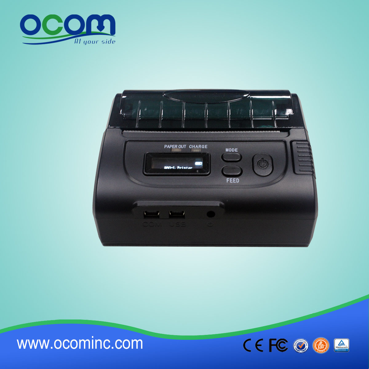 OCPP- M083 80 χιλιοστά ασύρματη φορητή μίνι εκτυπωτή με επαναφορτιζόμενη μπαταρία