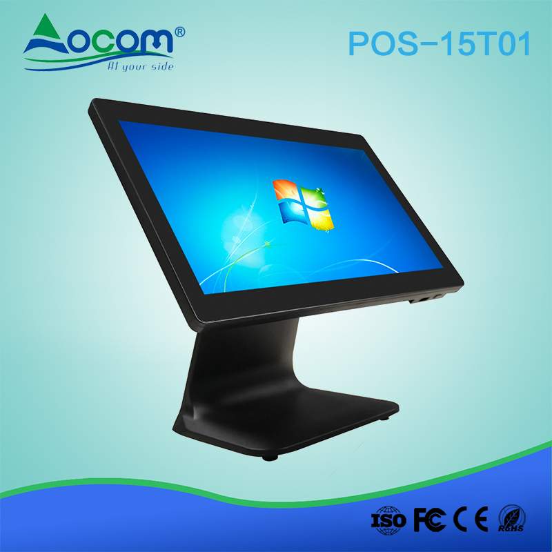 POS -15T01 1366 * 768 مقاس 15.6 بوصة تعمل باللمس بالسعة في نظام pos واحد
