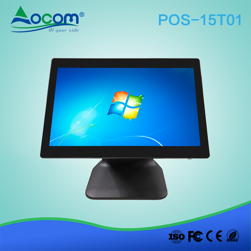 POS -15T01 Λεπτή σχεδίαση 15,6 "capacitive touch όλα σε ένα ηλεκτρονικό ταμειακό μηχάνημα