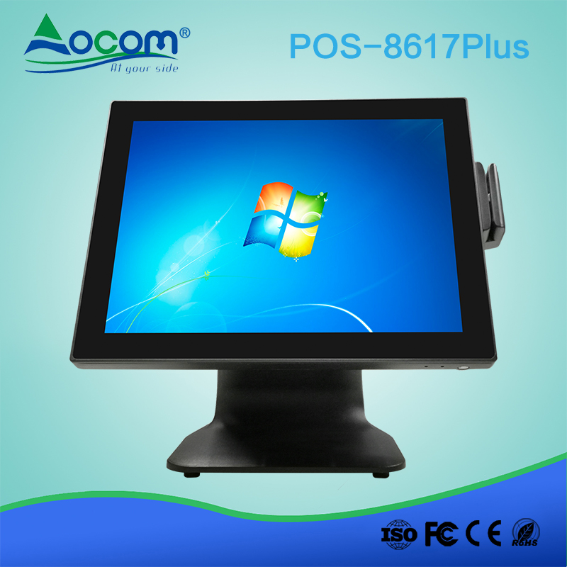 POS -8617Plus موثوقة 15.1 بوصة الكل في واحد شاشة تعمل باللمس آلة POS مع الإسكان المعدني