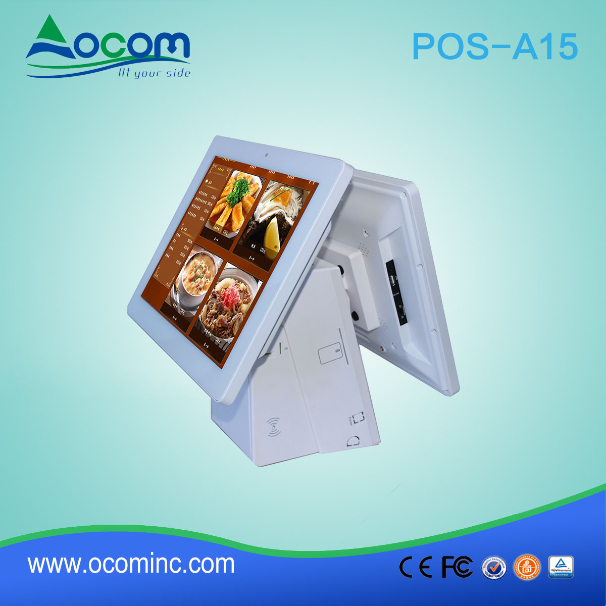 (POS-A15) Windows \/ Android Touch screen POS terminalu z 58mm \/ 80mm drukarka termiczna