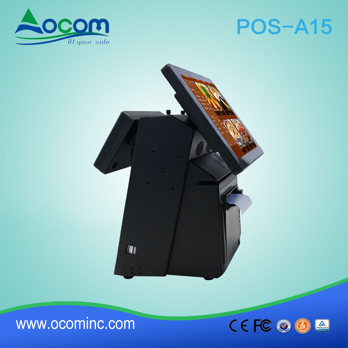 POS-A15.6 15.6 Android smart  qr code pos terminal printer