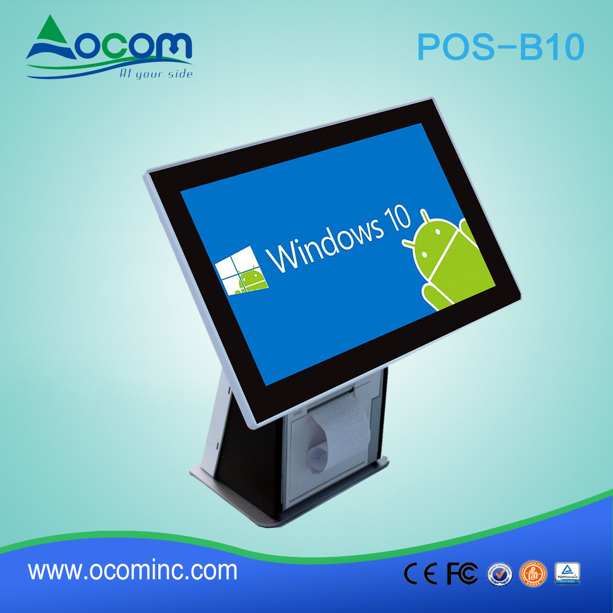 POS-B10---China made 10.1" touch screen pos terminal with thermal printer all in one price
