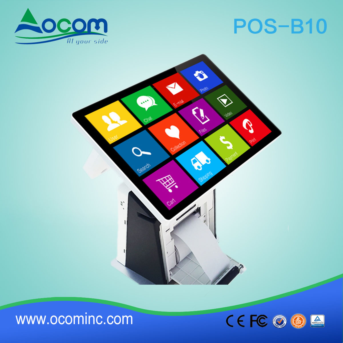 Pos-B10---venta caliente de la pantalla táctil 10,1 "sistema de la posición con la impresora termal todo en un precio