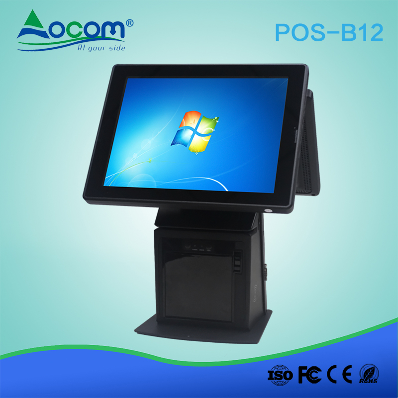 POS-B12 12 inch windows android restaurant pos-systeem met dubbele weergave