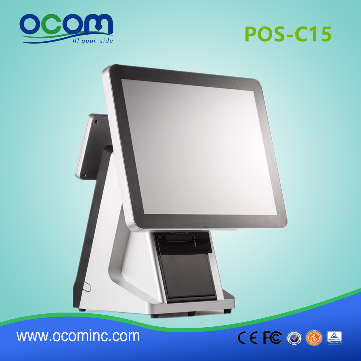 POS-C15-15-inch pantalla táctil POS máquina con una función de impresora térmica