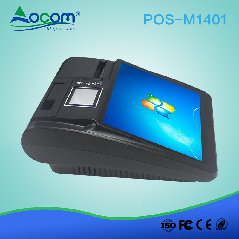 POS -M1401 machine androïde RFID de comprimé de système d'exploitation 14inch tout dans un terminal de l'écran tactile POS avec l'imprimante
