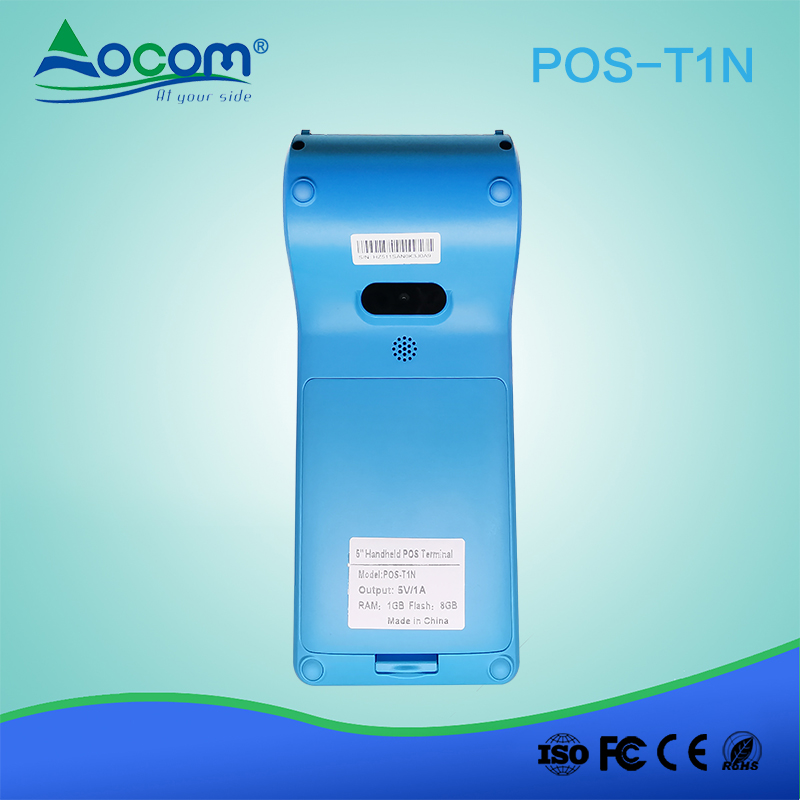POS-T1N 4G wifi restaurant smart android handheld POS terminal with 58mm thermal printer