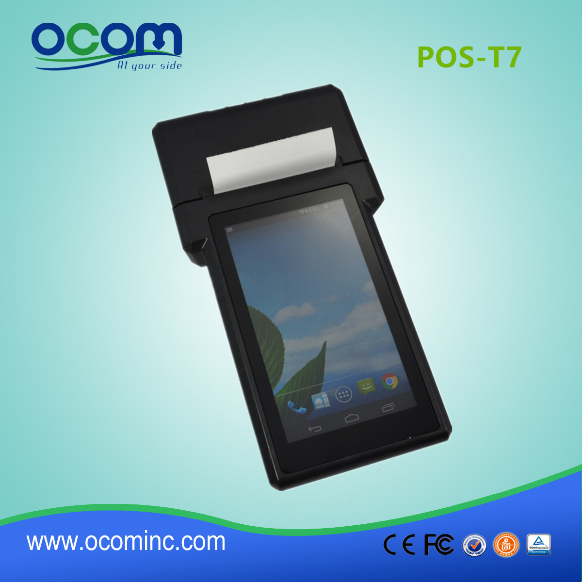 (POS-T7) China factory made high quality portable pos terminal with printer
