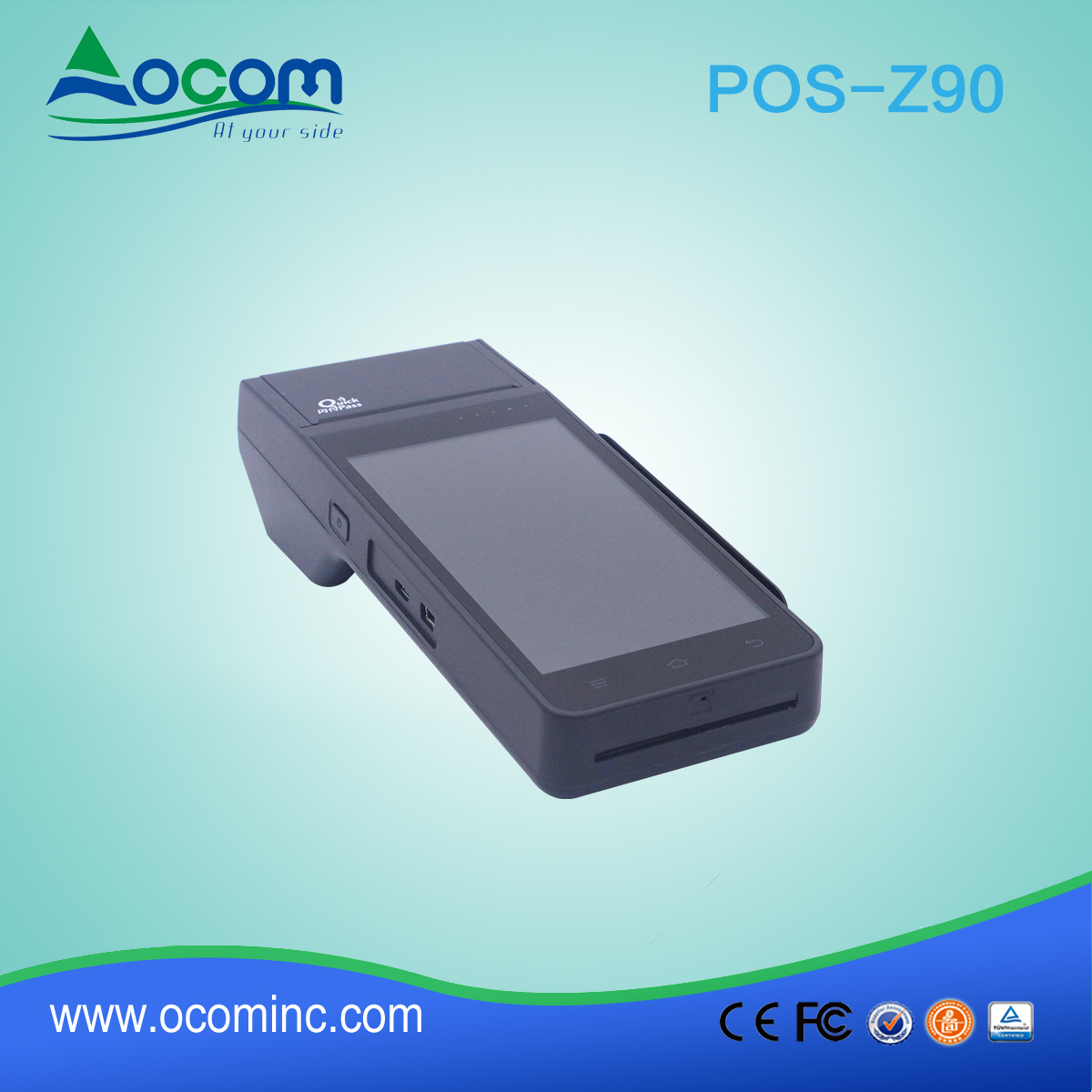 (pos-Z90) Borne d'ordinateur portatif androïde de POS de coût bas avec l'imprimeur thermique