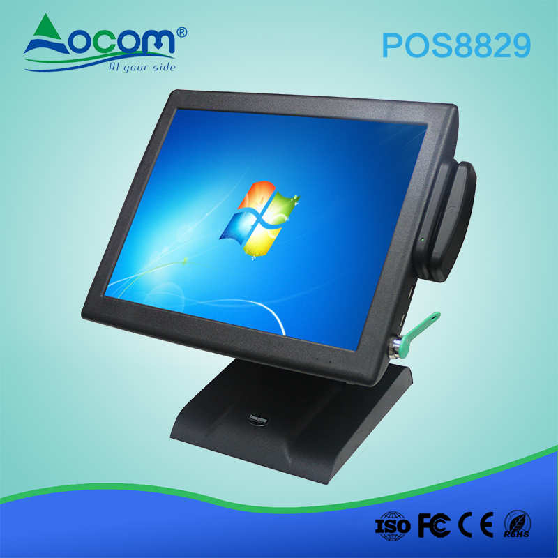 POS8829T 15" framless i-button touch all in one pos cash register