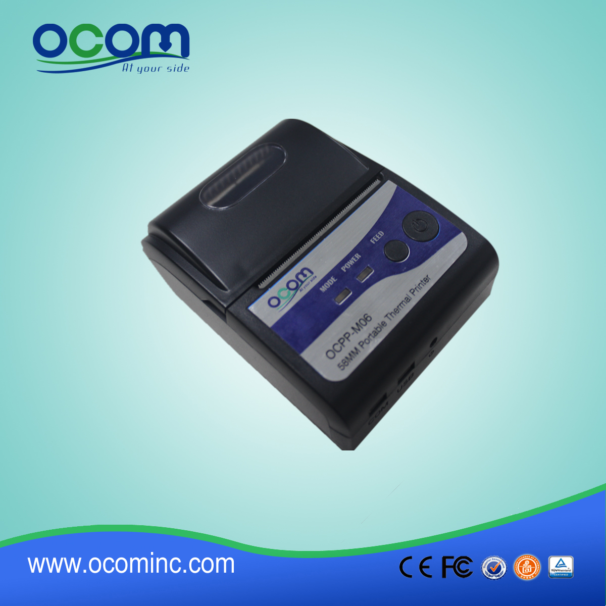 POS58毫米电池供电的便携式票据打印机，带有驱动程序（OCPP-M06）