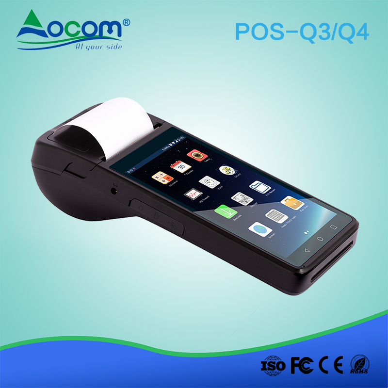Q4 5,5 pollici NFC 4g cradle Terminale POS portatile palmare intelligente