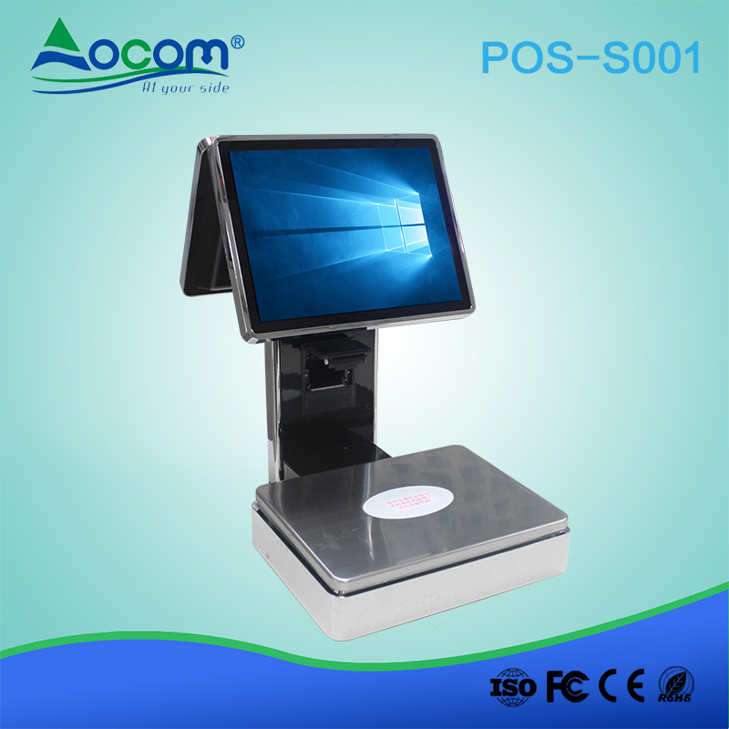 S001 POS System Touch Electronic Weighing Scale Printer Barcode Scale