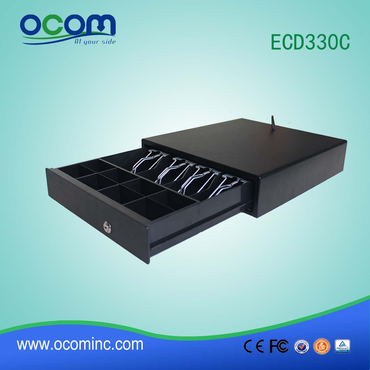 Μικρό Μεταλλικό Εγχειρίδιο Cash Box συρτάρι μετρητών για POS System (ECD330C)