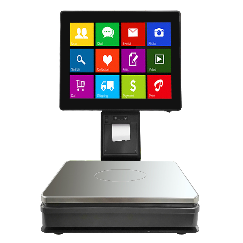 Store retail All in one Barcode Label Printing pos scale with printer