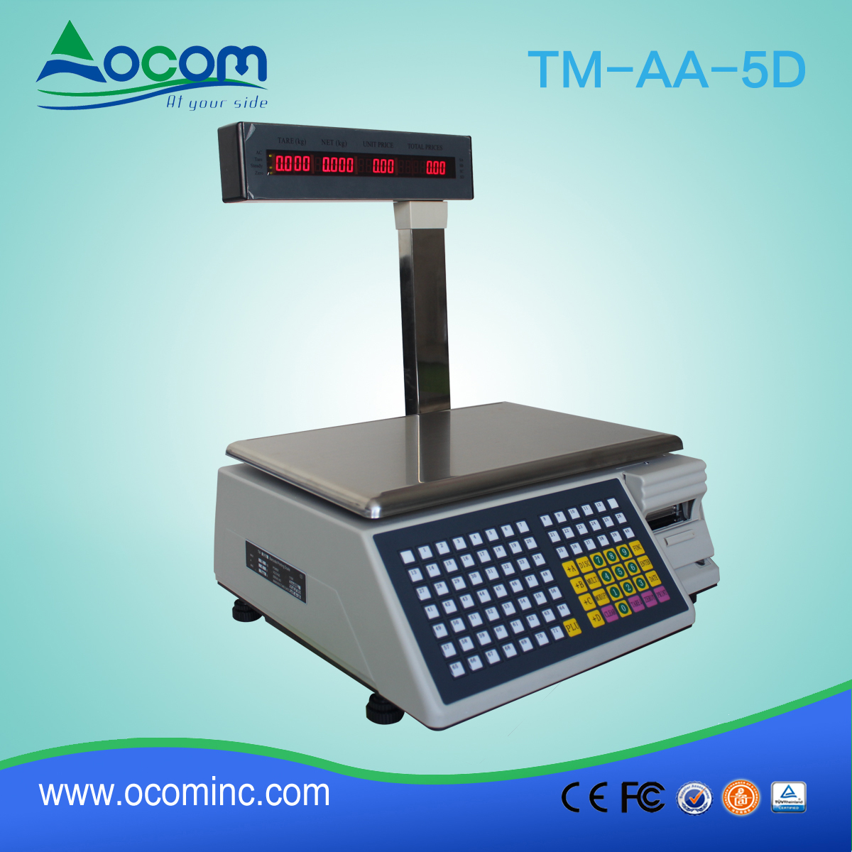 TM-A سوبر ماركت إلكتروني رقمي يزن مقياس طباعة تسمية الباركود