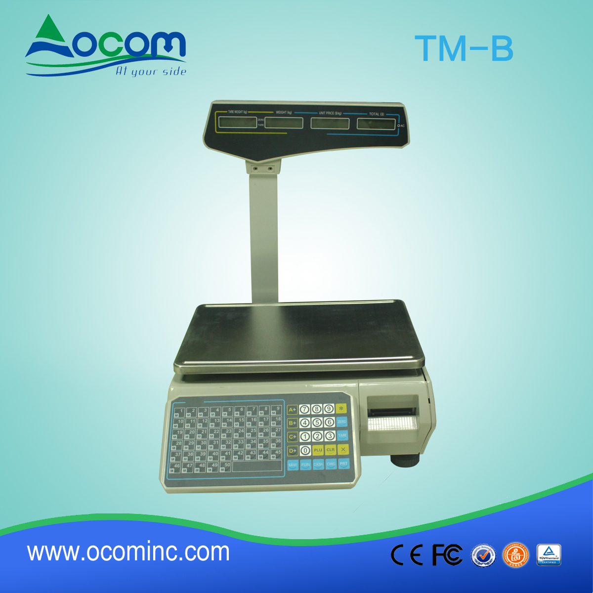 TM-B 30KG supermarket barcode label printing weighing scale