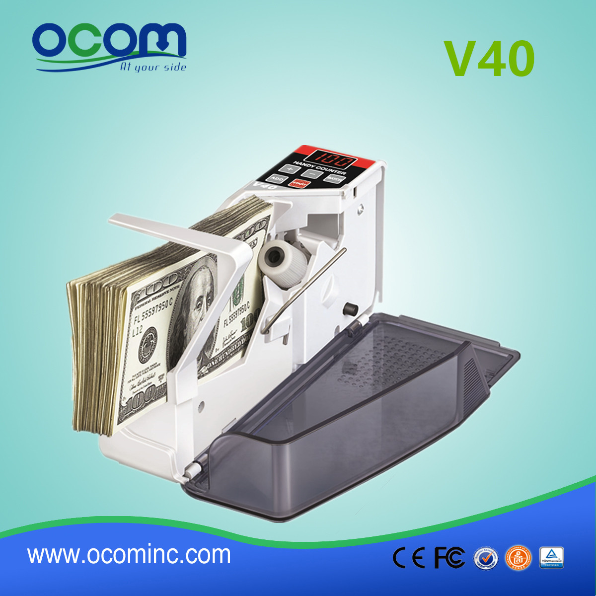 Machine de comptage d'argent liquide V40 Portable