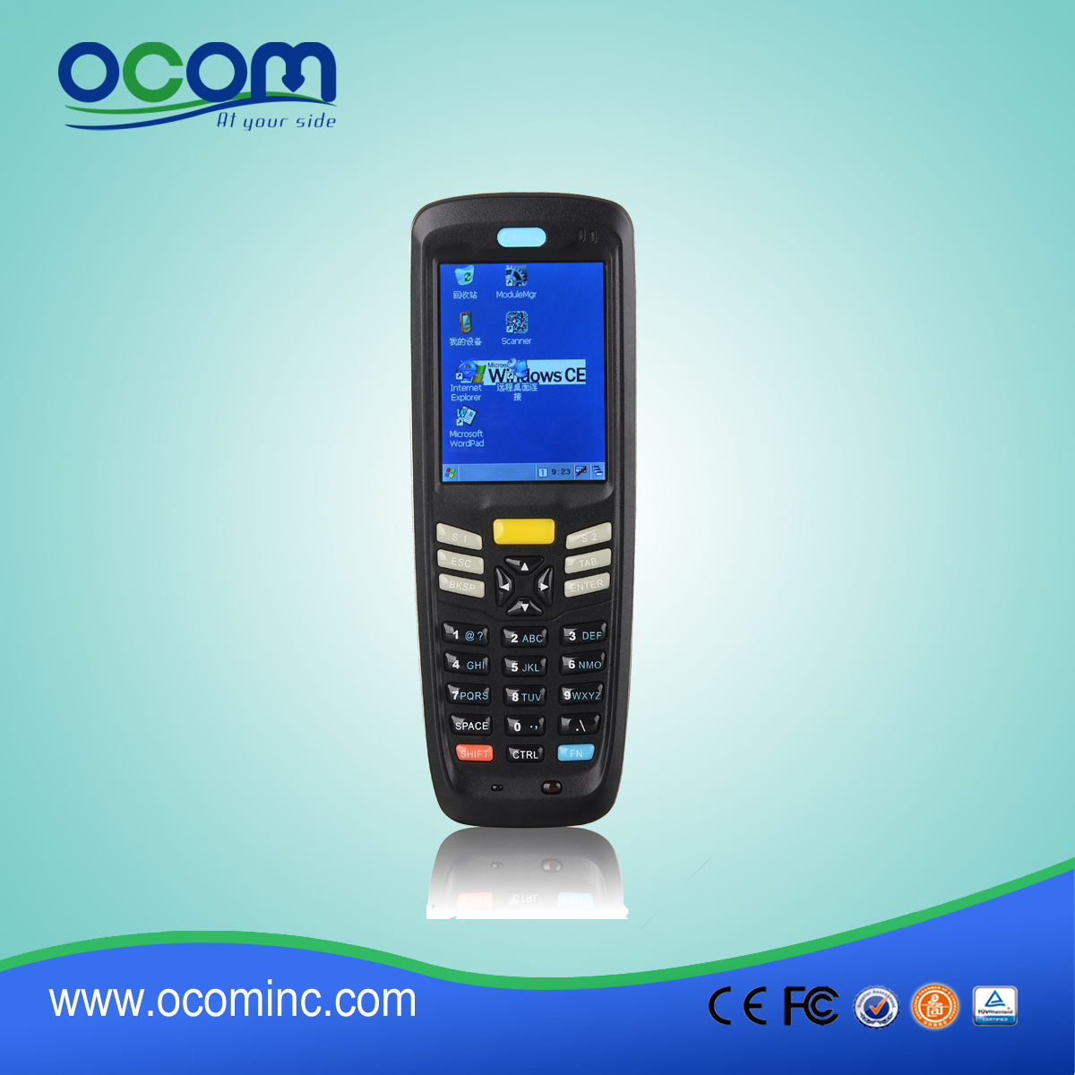 Win CE OS industrial coletor de dados portátil com Wi-Fi, Barcode Scanner, RFID, GPRS Funções OCBs-D6000