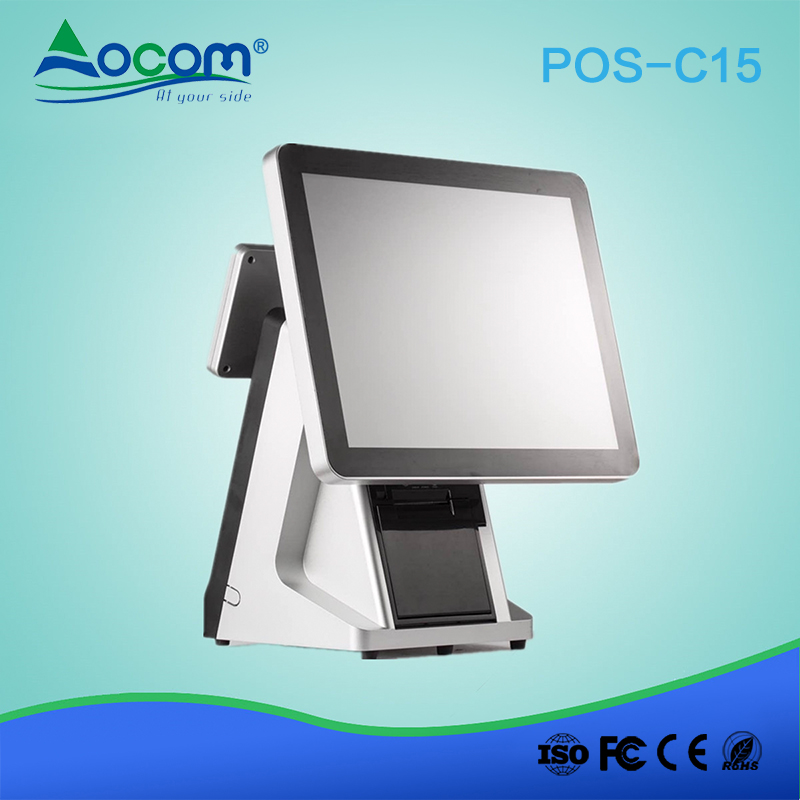 Oparta na systemie Windows 15/12 calowa maszyna All-in-One Touch POS z drukarką