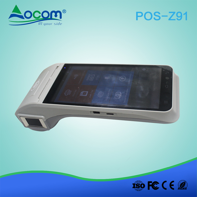 Z91 Wireless android handheld pos terminal with fingerprint