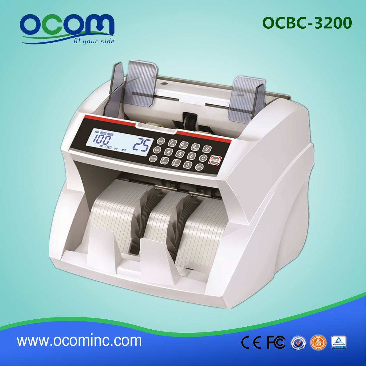máquina de contador de billetes de dinero en efectivo de billetes de moneda de alta calidad