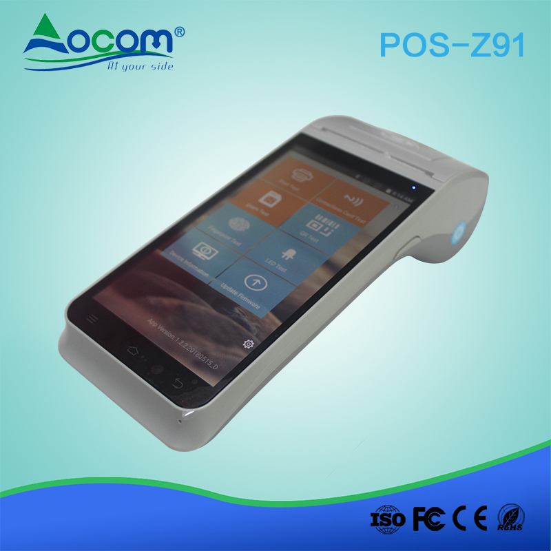 Máquina electrónica de mano NFC Android POS con impresora