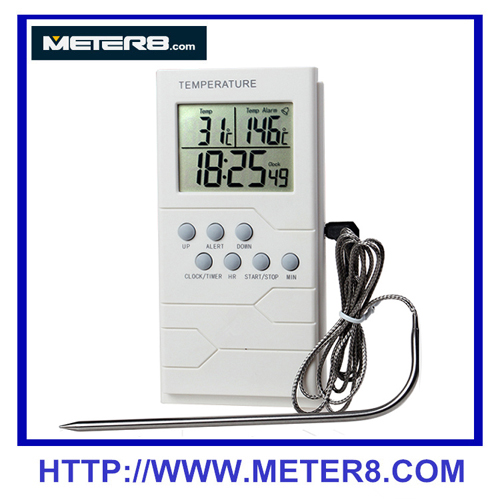Aliments thermomètre TP800 Digital thermomètre avec alarme minuteur de cuisson pour une utilisation au four, Grill ou barbecue facile lire
