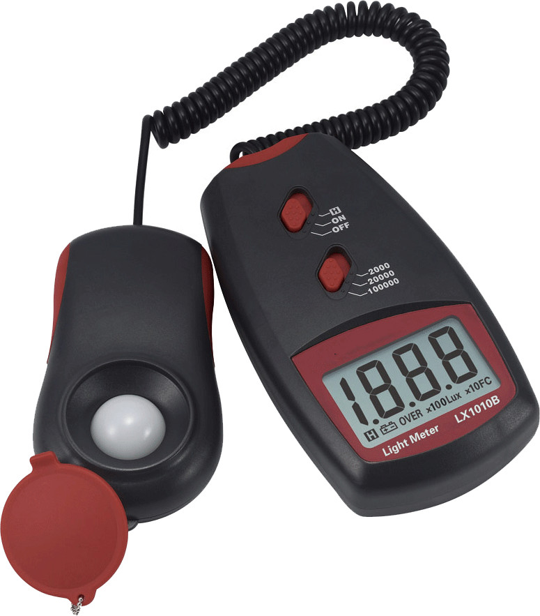 Medidor de luz LX1010B (rojo) Digital, Lux metros