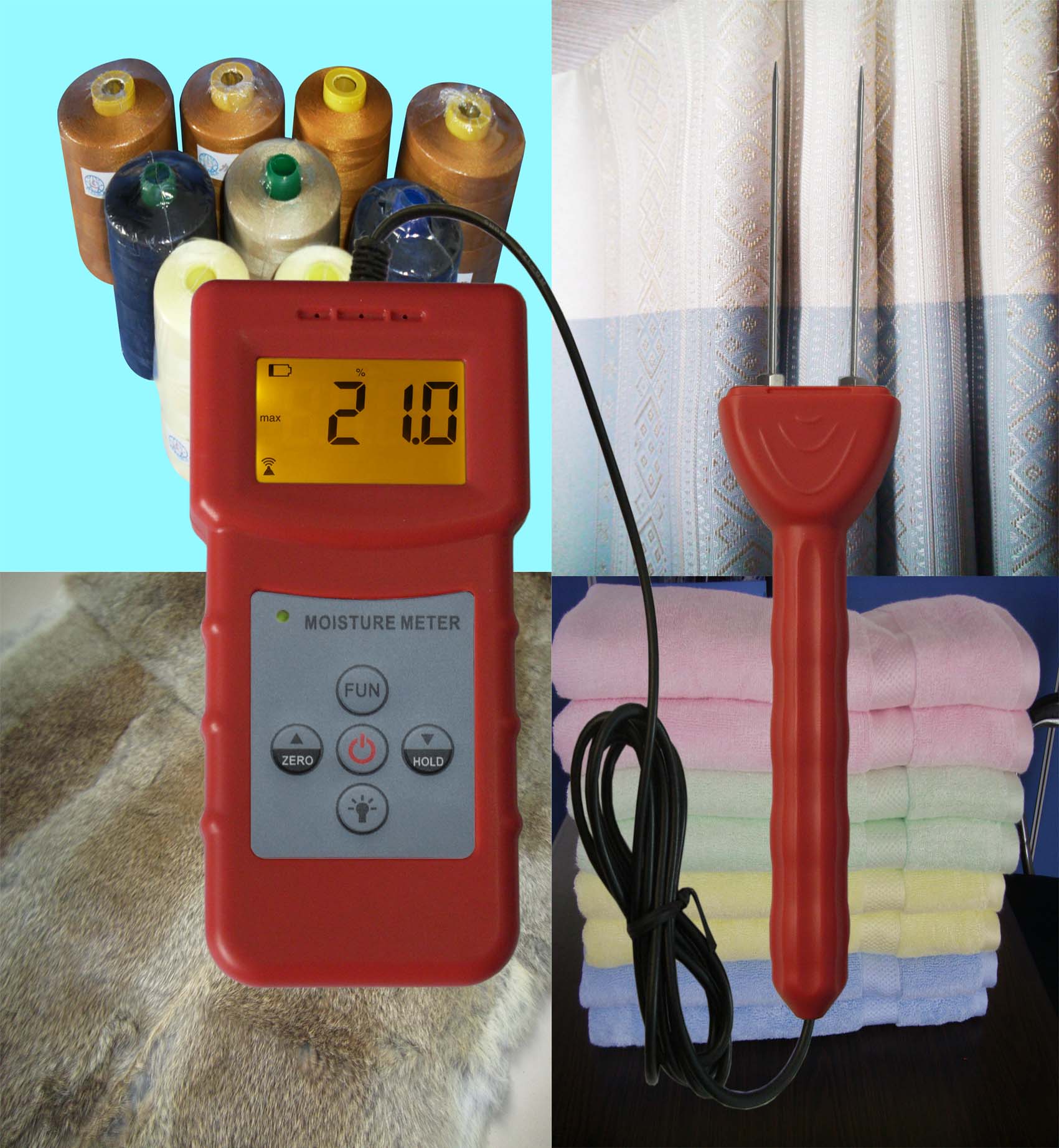 MSC Textile Moisture Meter with 4 digital LCD