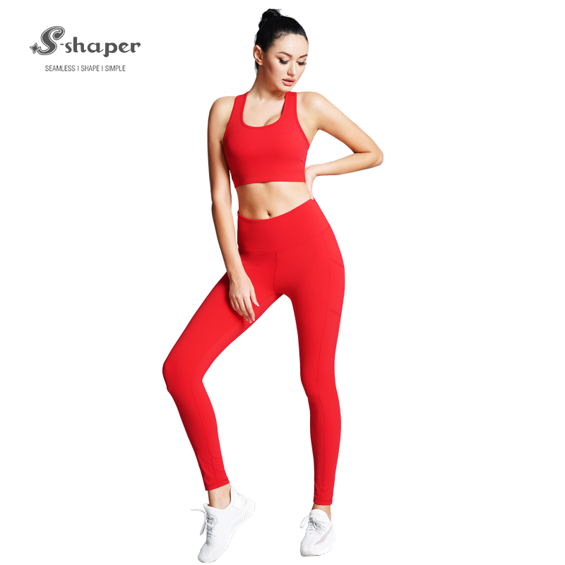 S-SHAPER Outdoors Red Seamless Activewear Yoga Wear Leggings Sets Supplier