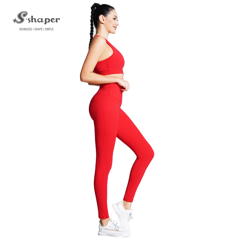 S-SHAPER Outdoors Red Seamless Activewear Yoga Wear Leggings Sets Supplier