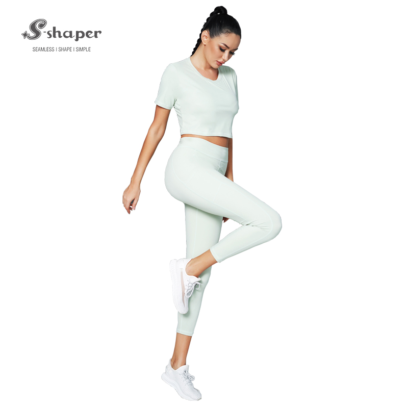 Yoga Wear Supplier,Custom Yoga Leggings short sleeve Sets