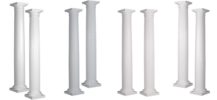 2015 China Rodada oco coluna, colunas de mármore para a venda, Coluna Roman decorativa Rodada