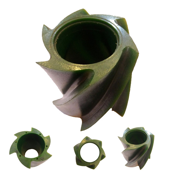Piezas de poliuretano fabricante de equipos de línea china cuchillo rasero rodillo elastómero de poliuretano verde de la rueda de la PU