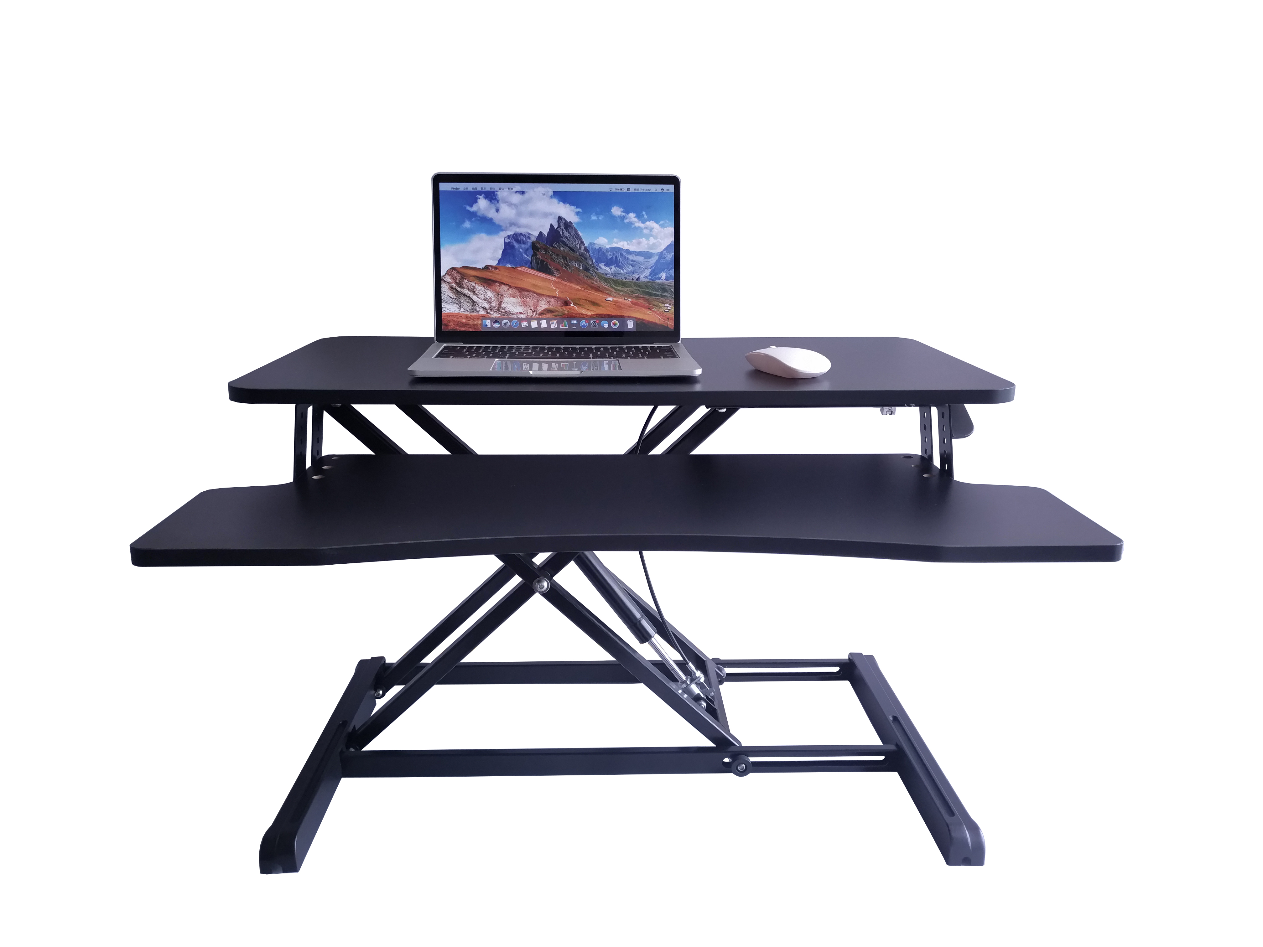 Folding height adjustable laptop office computer desktop workstation table standing sit stand desk