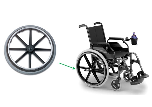 Polyuréthane confortable pneu fauteuil roulant, les pneus de scooter âgées de sécurité