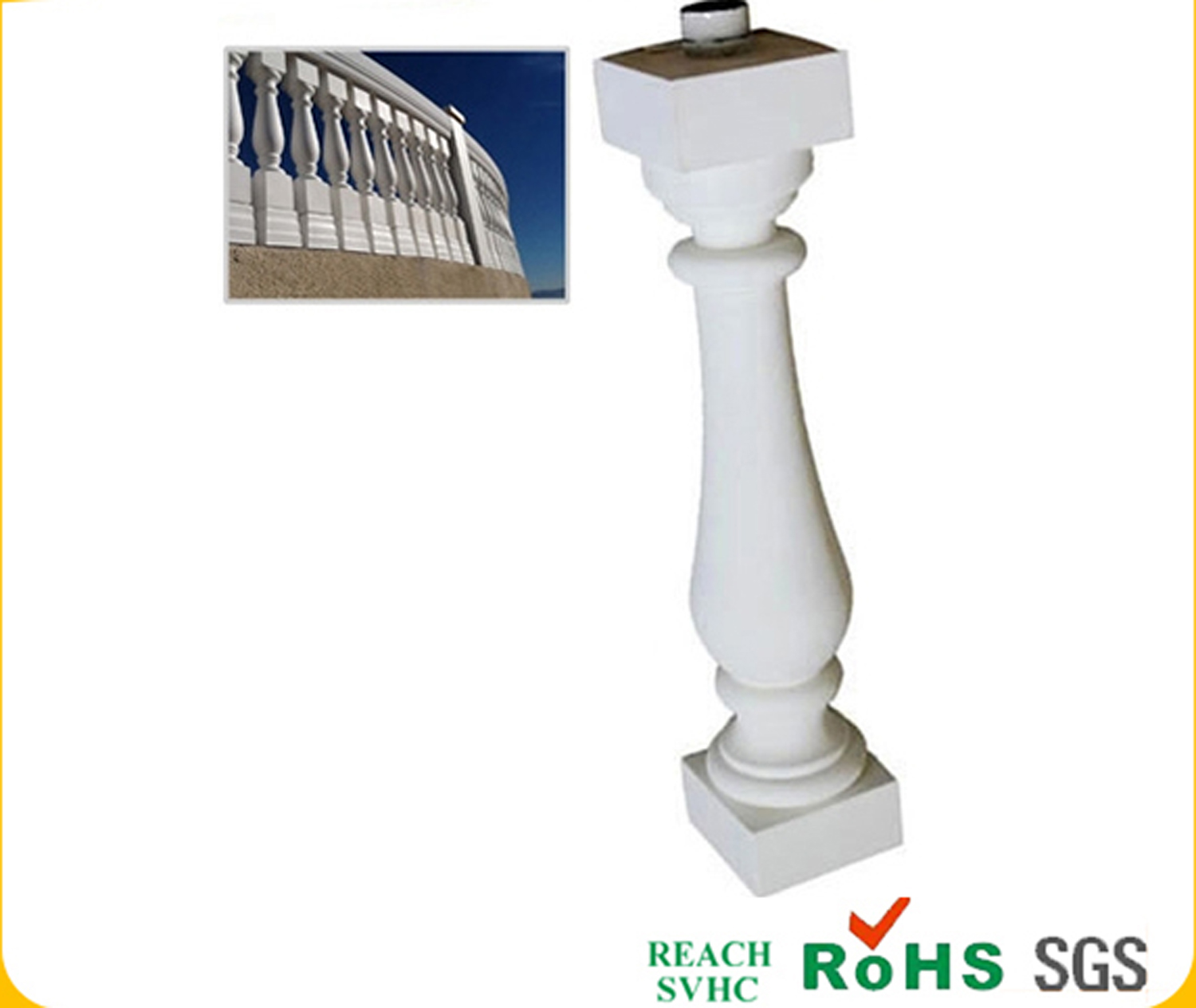 baluster for balcony, exterior balusters, PU baluster for outdoor steps, stair baluster of polyurethane, waterproof pu foam baluster