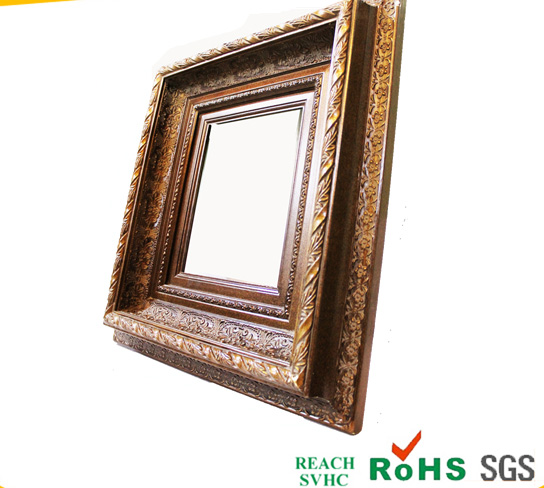wood carving mirror frame, pu frame, light mirror frame
