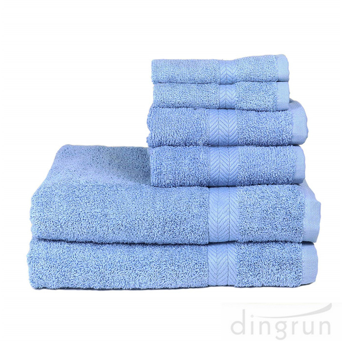 100％棉6件套毛巾套毛巾手巾洗脸巾
